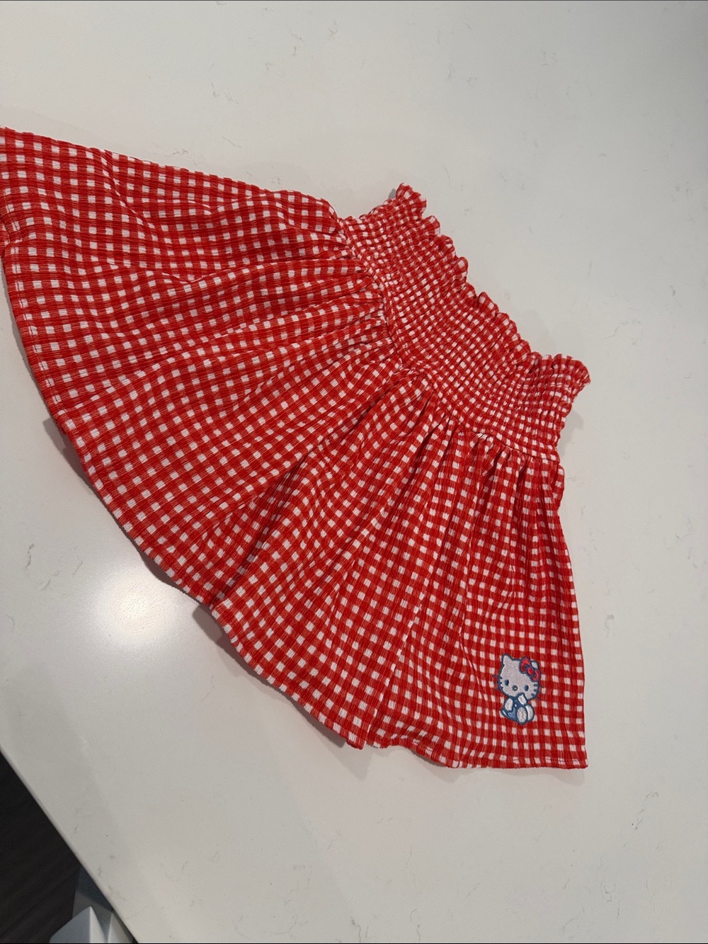 Hello Kitty Red Gingham Skirt with Kitty Patch ( Never Worn)